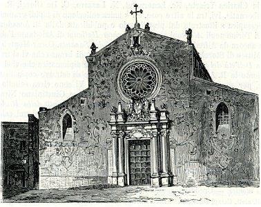 Otranto facciata della cattedrale xilografia