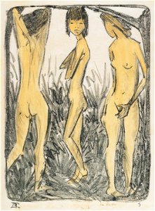 Otto Mueller - Drei stehende Mädchen - 1922-26