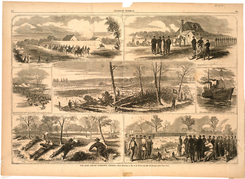 Our army before Yorktown, Virginia (Boston Public Library)