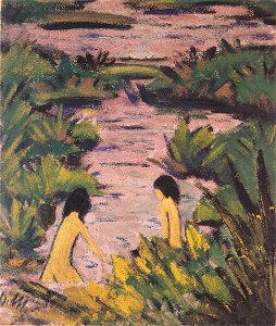 Otto Mueller - Badende im Schilfgraben - ca1924