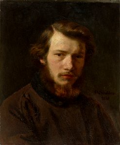 Otto Scholderer - „Selbstbildnis des 24-jährigen Künstlers“. 1858