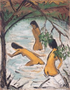 Otto Mueller - Drei badende im Wasser - ca1913