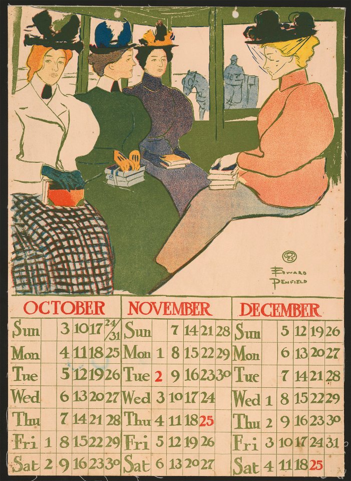 October November December 1897 calendar LCCN2015646484