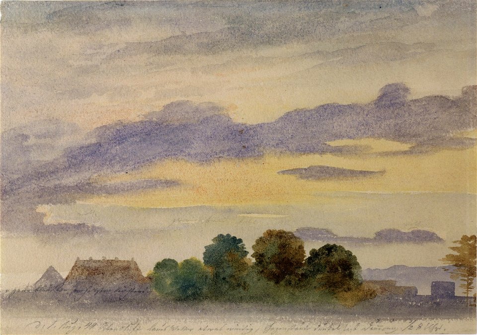 Ernst Ferdinand Oehme - Landschaft in der Abenddämmerung