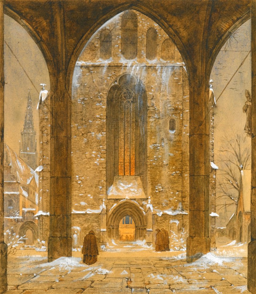 Ernst Ferdinand Oehme - Ein Kloster im Winter