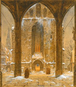 Ernst Ferdinand Oehme - Ein Kloster im Winter