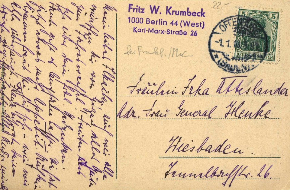Offenburg, Baden-Württemberg - Straßenansicht (back) (Zeno Ansichtskarten)