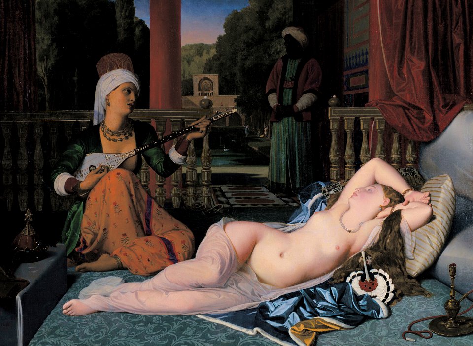 Odalisque with slave, by Jean-Auguste-Dominique Ingres and Jean-Paul Flandrin