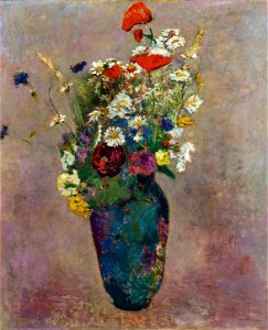 Odilon-redon-vase-with-flowers. Free illustration for personal and commercial use.