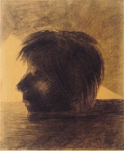 Odilon Redon - Orpheus' Kopf auf dem Wasser treibend. Free illustration for personal and commercial use.