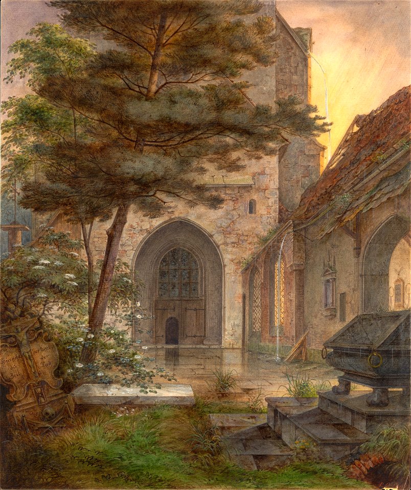 Ernst Ferdinand Oehme - Portal einer Kirche