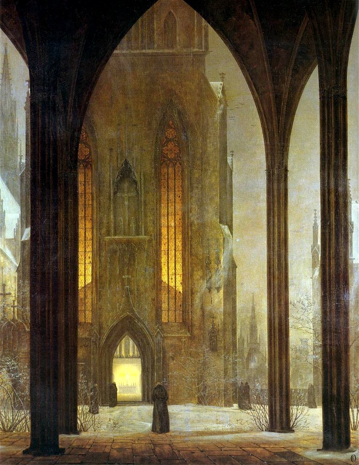 Ernst Ferdinand Oehme - Cathedral in Winter - WGA16631