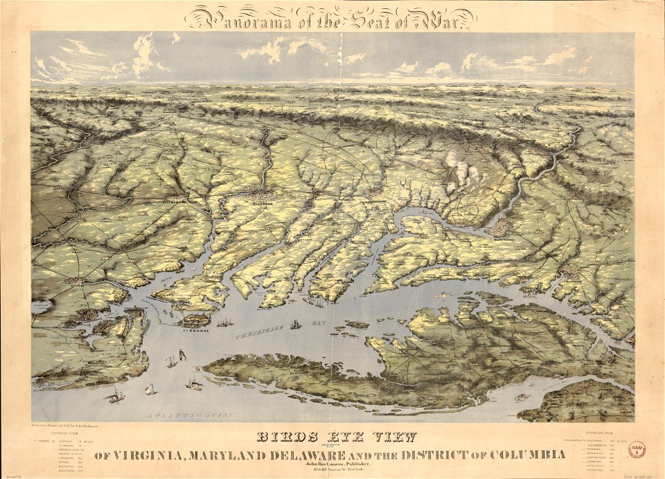 Panorama of the seat of war. Birds eye view of Virginia, Maryland, Delaware, and the District of Columbia LOC 97681779