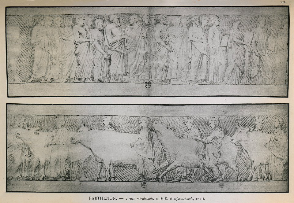 Parthénon, frises méridionale et septentrionale - Omont Henri Auguste - 1898