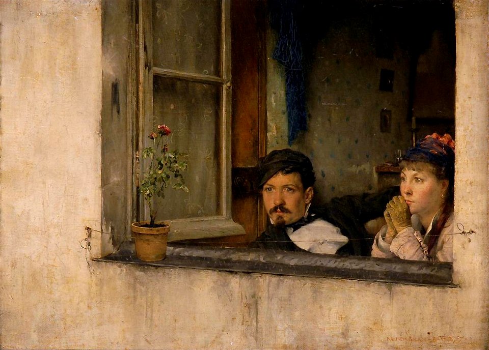 Pascal Dagnan-Bouveret - A Young Man and Woman Gaze Out a Window