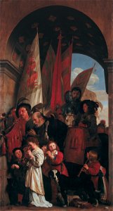 Part of the Triumphal Procession, with Musicians and captured Banners, by Salomon de Bray