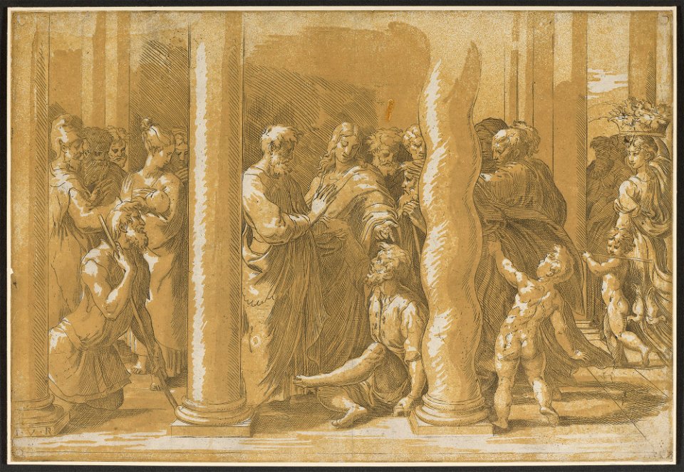 Parmigianino - St Peter and St John healing a lame man at the gate of the Temple c.1523-30, RCIN 853105