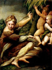 Parmigianino, Santa con due angeli