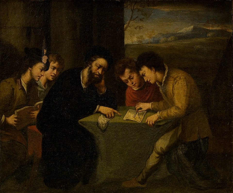 Pasquale de' Rossi - School Teaching, a Teacher with Four Pupils - KMS562 - Statens Museum for Kunst