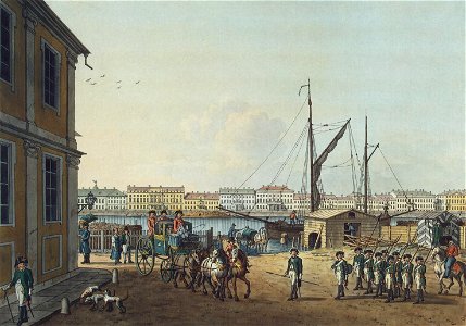 Paterssen View of English Embankment from Vasilyevsky Island part1 1799