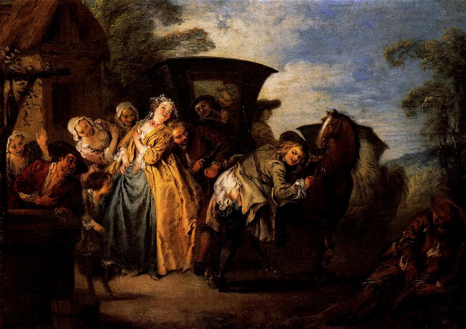 Jean-Baptiste Pater - The Poet Roquebrun Breaks His Garter - WGA17115