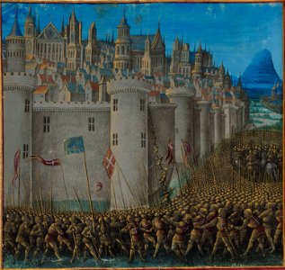 Passages d'outremer - BNF Fr5594 f59v - Siège d'Antioche (cropped)