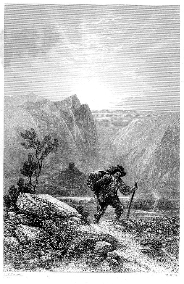 Pass of Llanberis, Caernarvonshire engraving by William Miller after R K Penson