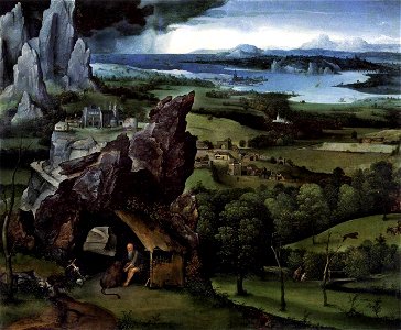 Joachim Patinir - Landscape with St Jerome - WGA17101. Free illustration for personal and commercial use.