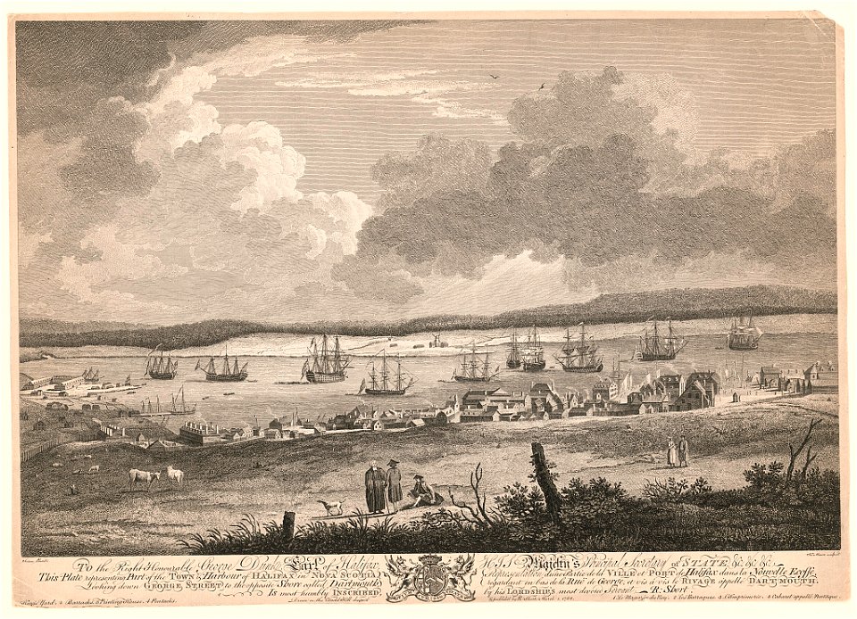 Part of the town & harbour of Halifax in Nova Scotia, looking down George Street to the opposite shore called Dartmouth LCCN2003671687