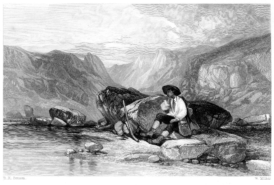 Pass of Nantfrangon, Caernarvonshire engraving by William Miller after R K Penson