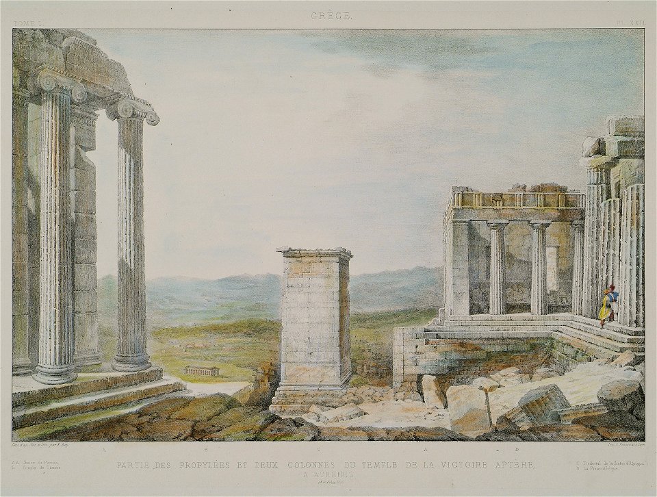 Partie des Propylées et deux colonnes du temple de la victoire aptère - Rey Etienne - 1867