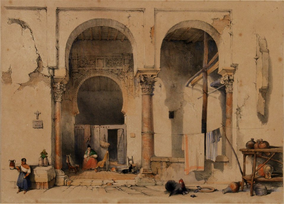 Patio de una antigua mezquita - David Roberts