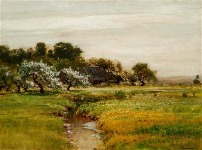 Blossoming Trees by a Stream by Arthur Parton