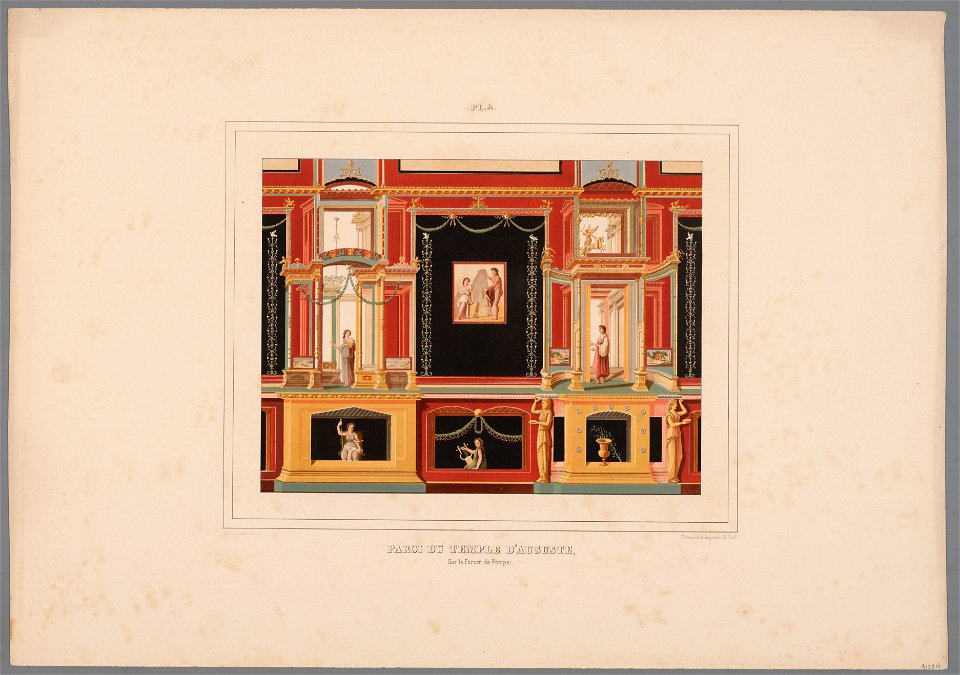 Paroi de Temple d'Auguste, sur le Forum de Pompeï, objectnr A 12816