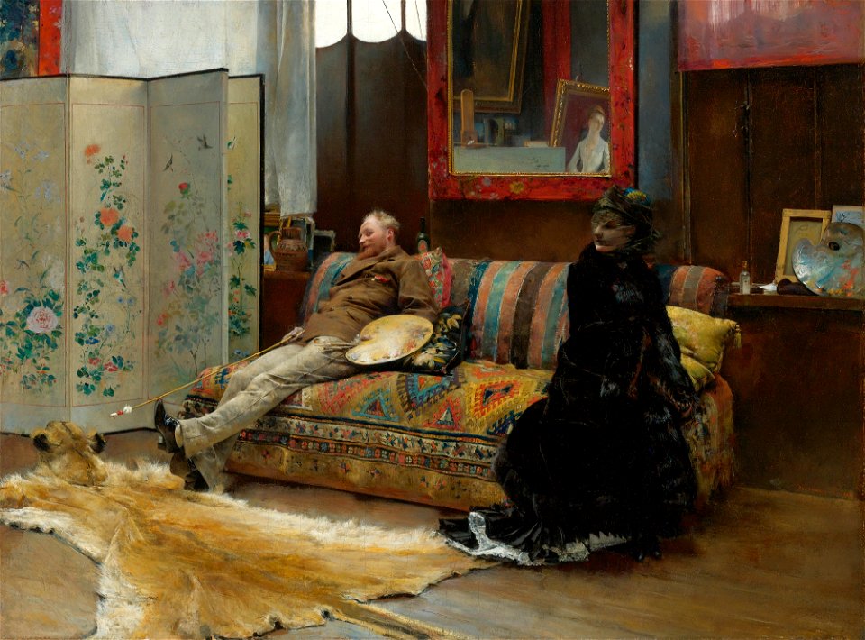 Pascal Dagnan-Bouveret - Gustave Courtois dans son atelier