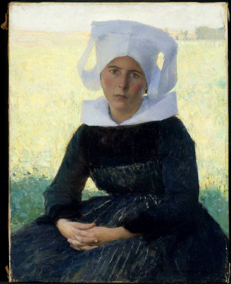 Pascal Adolphe Jean Dagnan-Bouveret - Woman in Breton Costume Seated in a Meadow - 23.527 - Museum of Fine Arts