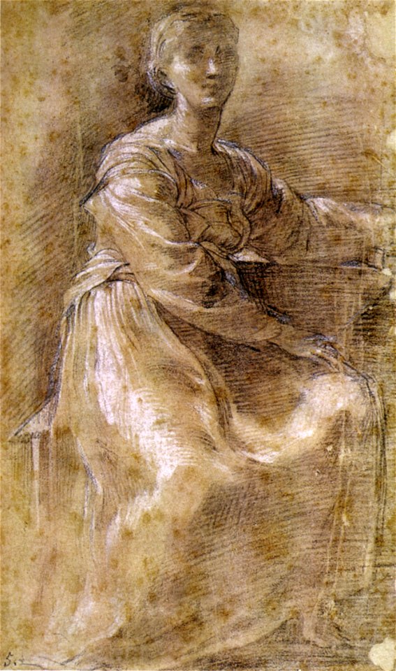 Parmigianino, donna seduta, capodimonte