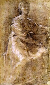 Parmigianino, donna seduta, capodimonte