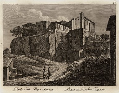Parte della Rupe Tarpea - Li Monumenti Piú Celebri Di Roma Antica E Moderna Disegnati Da Vero Ed Incisi Dai Migliori Artisti Rome Presso Po - 1850