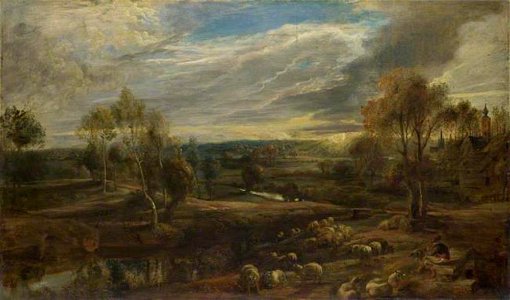 Peter Paul Rubens - Weids landschap met een rustende herder en zijn kudde schapen - NG157 - National Gallery