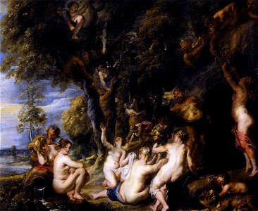 Peter Paul Rubens - Nymphs and Satyrs - WGA20322. Free illustration for personal and commercial use.