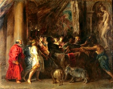 Peter Paul Rubens - Sacrifice in a Temple (Courtauld Institute). Free illustration for personal and commercial use.