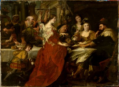 Peter Paul Rubens - Salome with the head of St. John the Baptist at the banquet (Matthew 14-11, Mark 6-27-28) - M.Ob.1460 MNW - National Museum in Warsaw