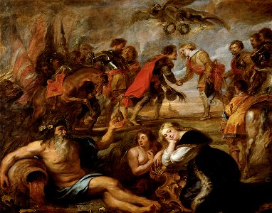 Peter Paul Rubens, , Kunsthistorisches Museum Wien, Gemäldegalerie - Begegnung König Ferdinands von Ungarn mit dem Kardinalinfanten Ferdinand vor der Schlacht bei Nördli - GG 525 - Kunsthistorisches Museum