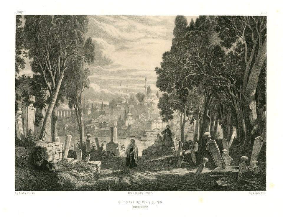 Petit champ des morts de Pera - Flandin Eugène - 1853