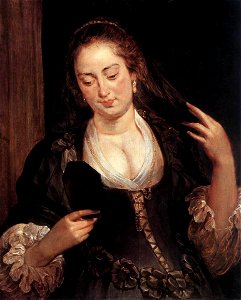 Peter Paul Rubens - Woman with a Mirror - WGA20336. Free illustration for personal and commercial use.