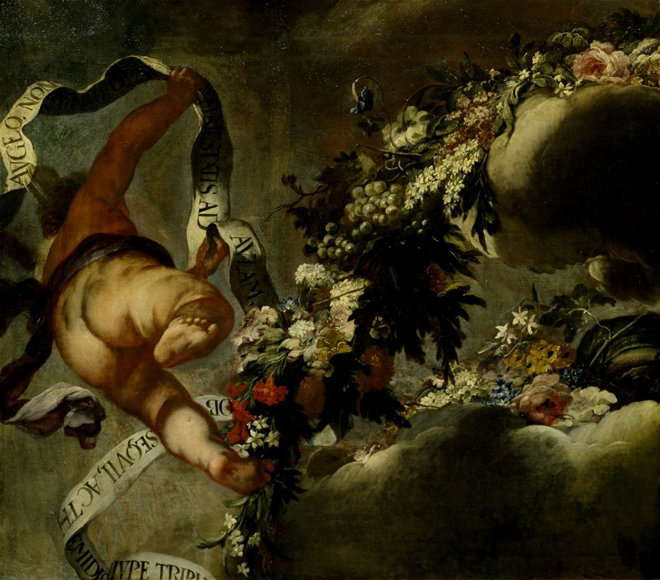 Peter Strudel - Putto mit Blumengewinde und Spruchband - 4157 - Kunsthistorisches Museum