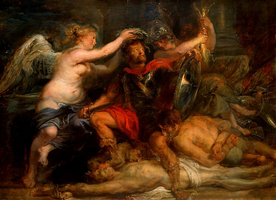 Peter Paul Rubens, , Kunsthistorisches Museum Wien, Gemäldegalerie - Krönung des Siegers - GG 695 - Kunsthistorisches Museum