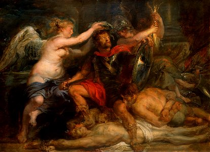 Peter Paul Rubens, , Kunsthistorisches Museum Wien, Gemäldegalerie - Krönung des Siegers - GG 695 - Kunsthistorisches Museum