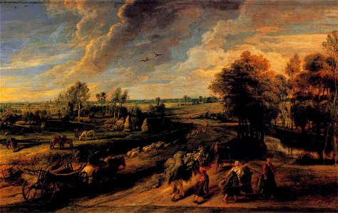 Peter Paul Rubens - Return from the Fields - WGA20412. Free illustration for personal and commercial use.